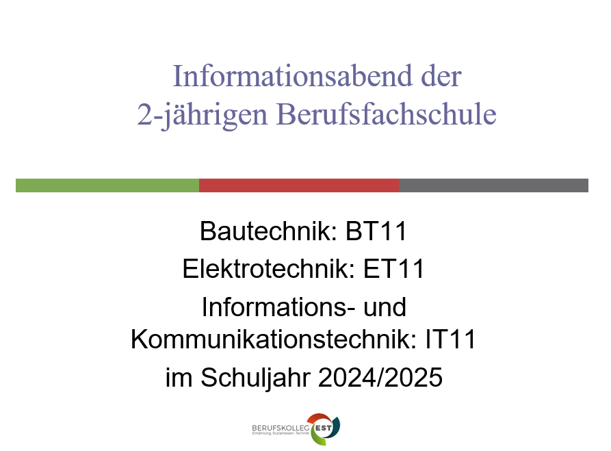 Infoabend der Zweijährigen Berufsfachschule Technik