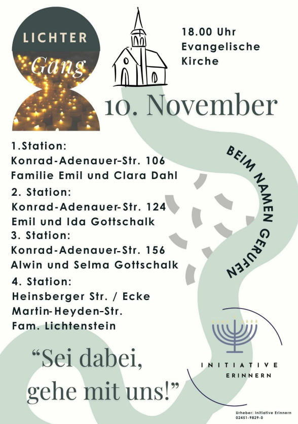 Lichtergang zum Gedenken an die Pogromnacht